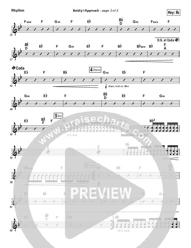 Boldly I Approach (The Art Of Celebration) Rhythm Chart (Rend Collective)