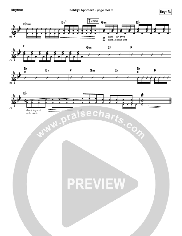 Boldly I Approach (The Art Of Celebration) Rhythm Chart (Rend Collective)