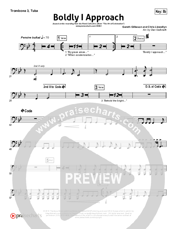 Boldly I Approach (The Art Of Celebration) Trombone 3/Tuba (Rend Collective)