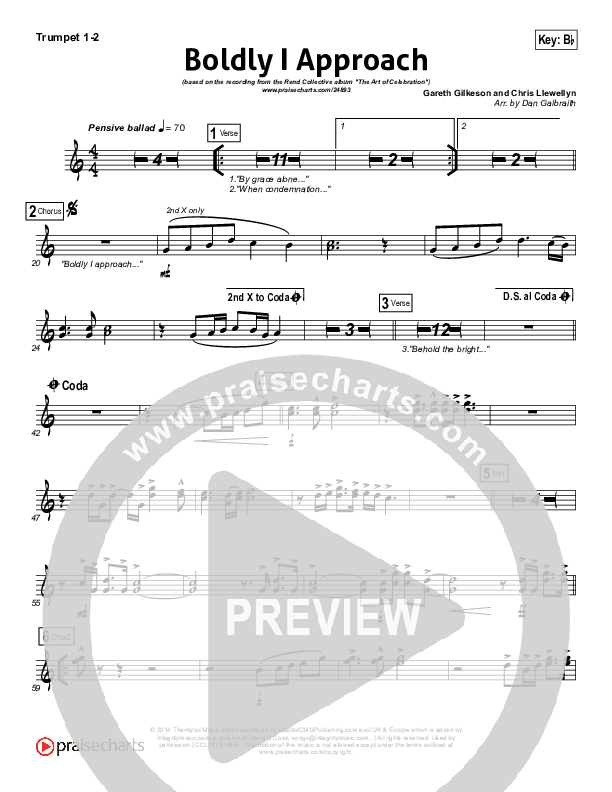 Boldly I Approach (The Art Of Celebration) Trumpet 1,2 (Rend Collective)