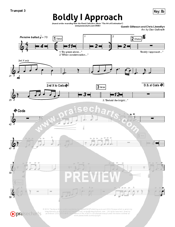 Boldly I Approach (The Art Of Celebration) Trumpet 3 (Rend Collective)