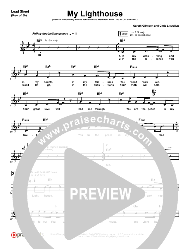 My Lighthouse Sheet Music (Rend Collective) - PraiseCharts