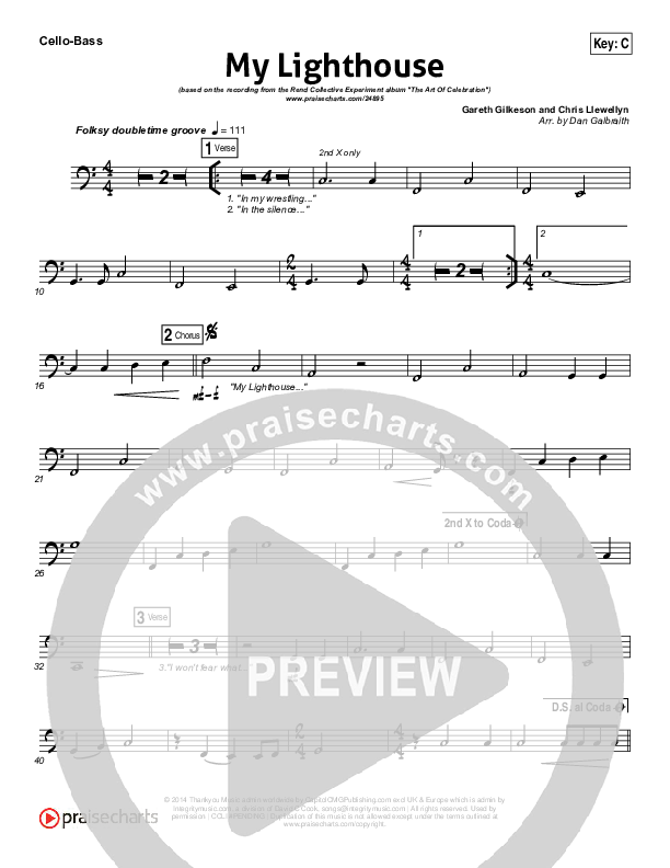 My Lighthouse Cello/Bass (Rend Collective)