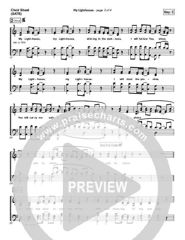 My Lighthouse Choir Sheet (SATB) (Rend Collective)