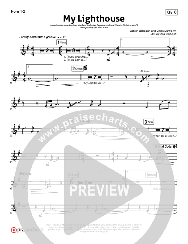 My Lighthouse French Horn 1/2 (Rend Collective)