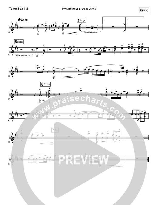 My Lighthouse Tenor Sax 1/2 (Rend Collective)