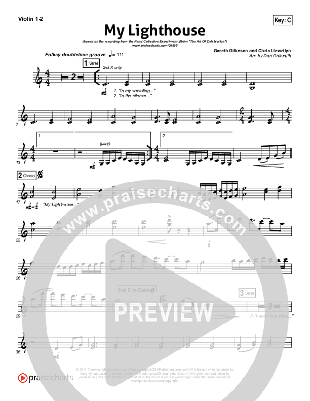 My Lighthouse Violin 1/2 (Rend Collective)