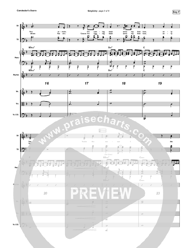 Simplicity Conductor's Score (Rend Collective)