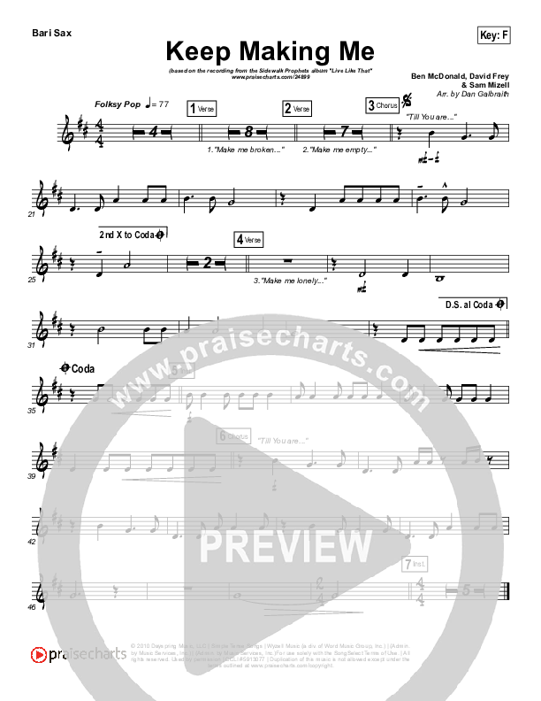 Keep Making Me Bari Sax (Sidewalk Prophets)