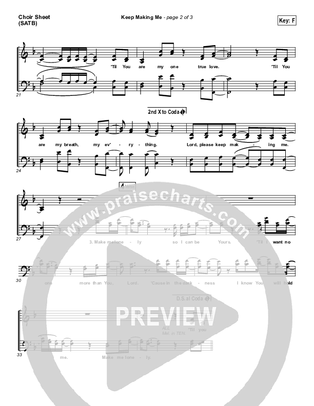 Keep Making Me Choir Sheet (SATB) (Sidewalk Prophets)