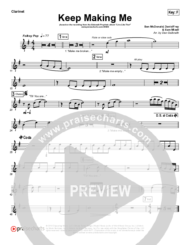 Keep Making Me Clarinet (Sidewalk Prophets)