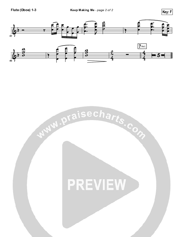 Keep Making Me Flute/Oboe 1/2/3 (Sidewalk Prophets)