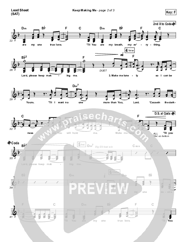 Keep Making Me Lead Sheet (SAT) (Sidewalk Prophets)