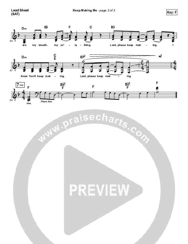 Keep Making Me Lead Sheet (SAT) (Sidewalk Prophets)