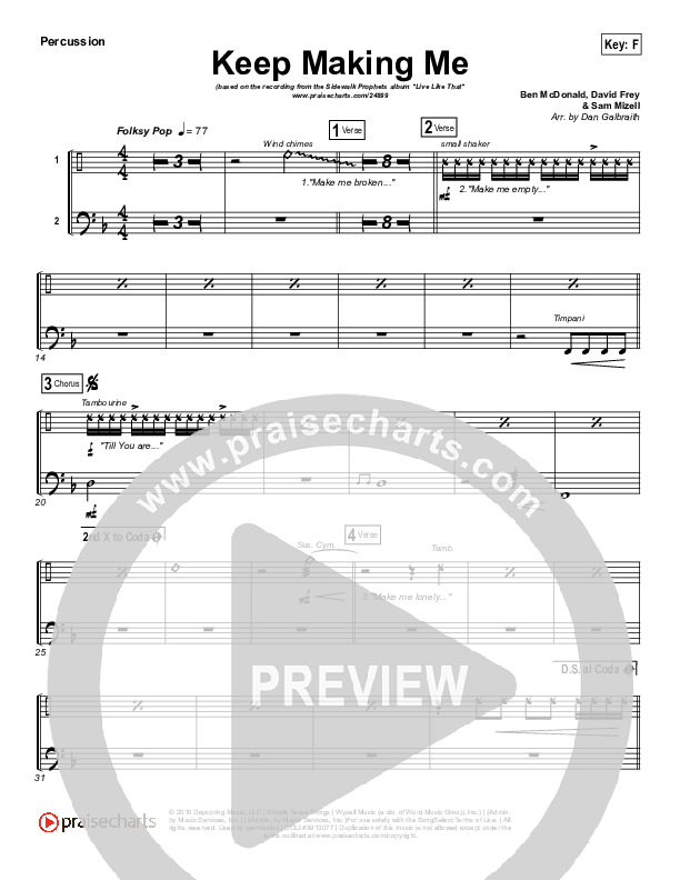 Keep Making Me Percussion (Sidewalk Prophets)