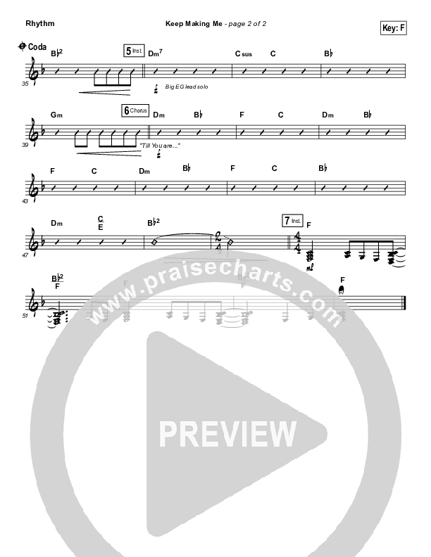 Keep Making Me Rhythm Chart (Sidewalk Prophets)