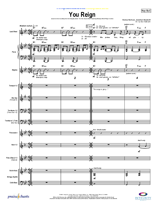 You Reign Conductor's Score (Bethany Music / Jonathan Stockstill)