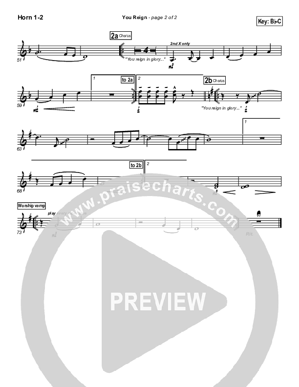 You Reign French Horn 1/2 (Bethany Music / Jonathan Stockstill)