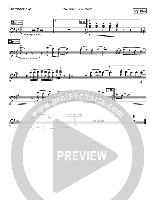 You Reign Trombone 1/2 (Bethany Music / Jonathan Stockstill)