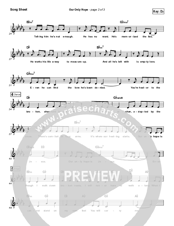 Our Only Hope Lead Sheet (Dara Maclean)