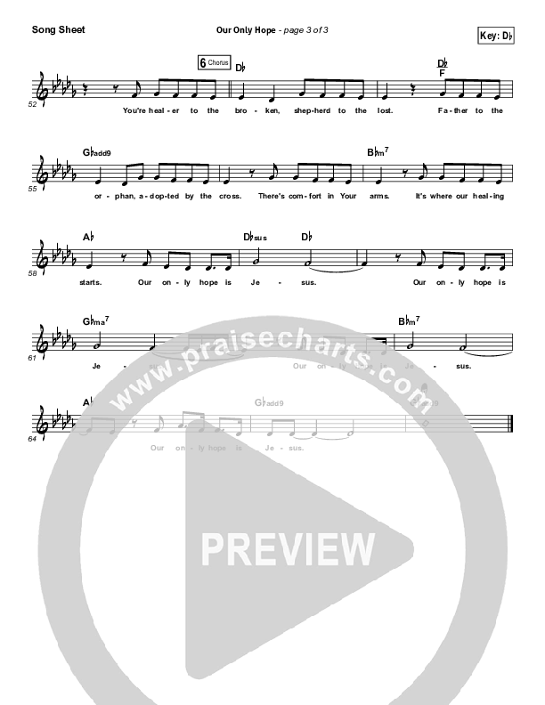 Our Only Hope Lead Sheet (Dara Maclean)