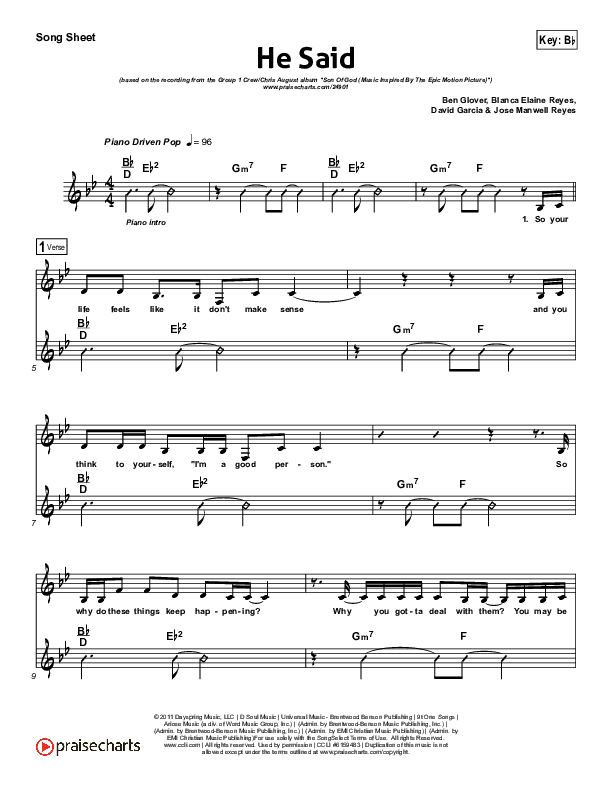 He Said Lead (SAT) (Group 1 Crew / Chris August)