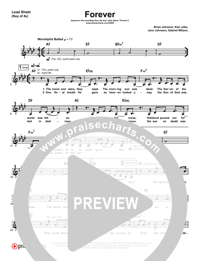 Forever (Live) Sheet Music PDF (Kari Jobe) - PraiseCharts