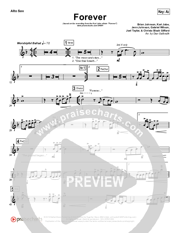 Forever (Live) Alto Sax (Kari Jobe)