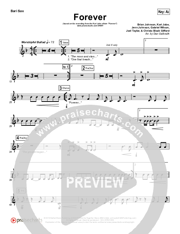 Forever (Live) Bari Sax (Kari Jobe)