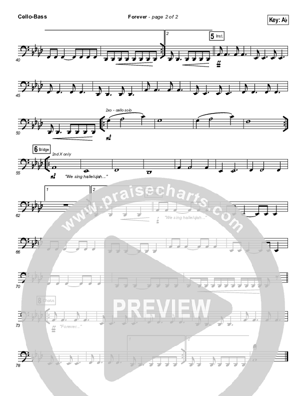 Forever (Live) Cello/Bass (Kari Jobe)