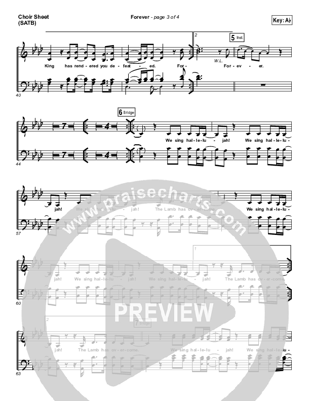 Forever (Live) Choir Sheet (SATB) (Kari Jobe)