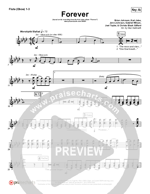Forever (Live) Flute/Oboe 1/2/3 (Kari Jobe)