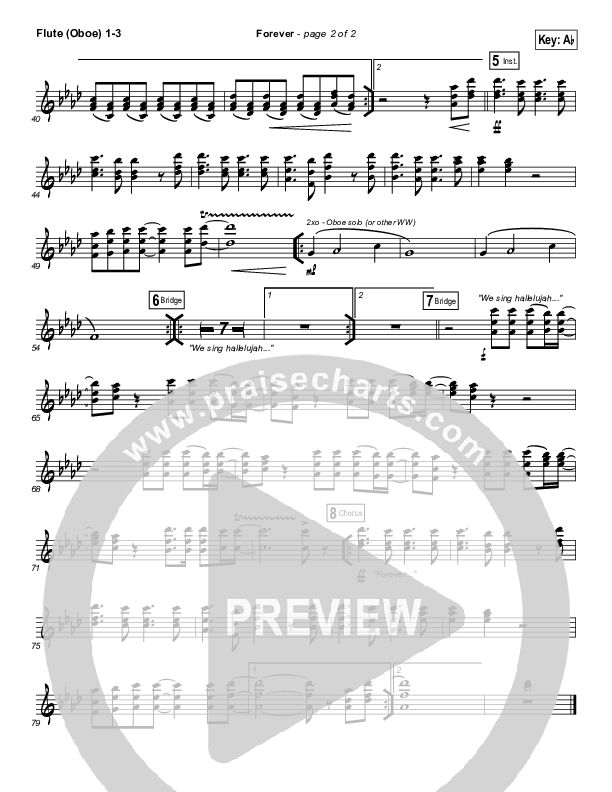 Forever (Live) Flute/Oboe 1/2/3 (Kari Jobe)