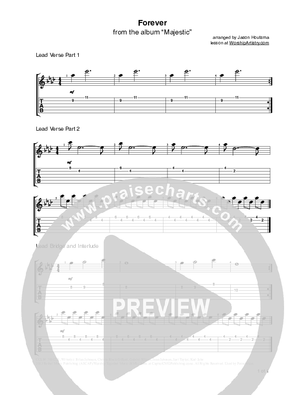 Forever (Live) Guitar TAB/Riffs (Kari Jobe)