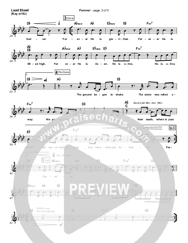 Forever (Live) Lead Sheet (Melody) (Kari Jobe)