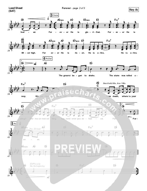 Forever (Live) Lead Sheet (SAT) (Kari Jobe)