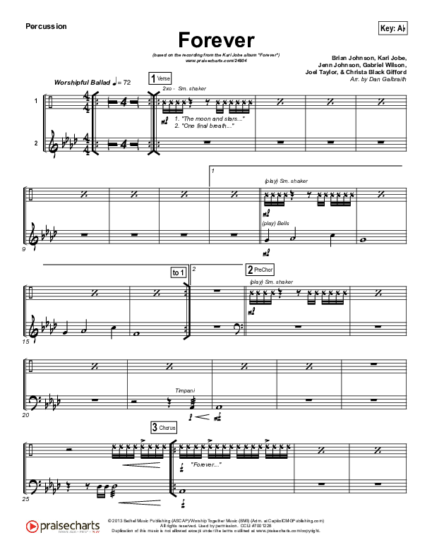 Forever (Live) Percussion (Kari Jobe)