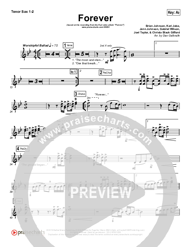 Forever (Live) Tenor Sax 1,2 (Kari Jobe)