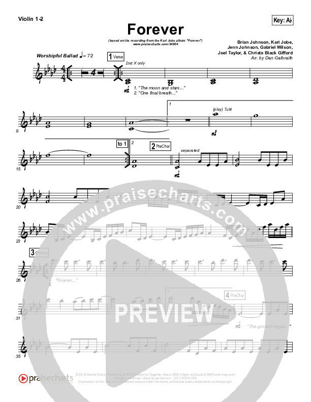 Revelation Song (Live) Violin Sheet Music PDF (Kari Jobe / Passion