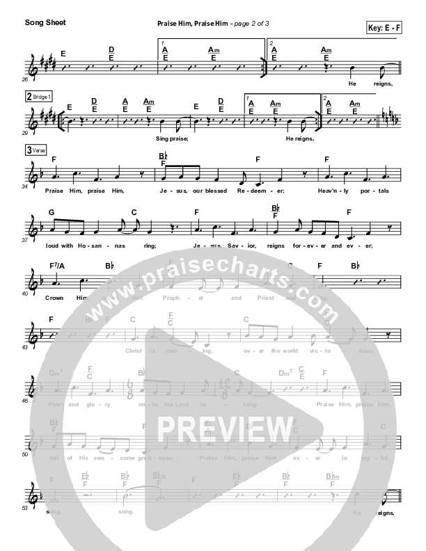 Praise Him Praise Him Lead (SAT) (Tommy Walker)