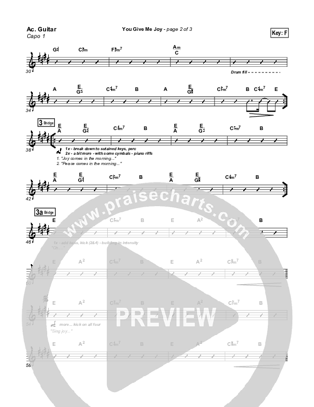 You Give Me Joy Acoustic Guitar (Bethany Music / Jonathan Stockstill)