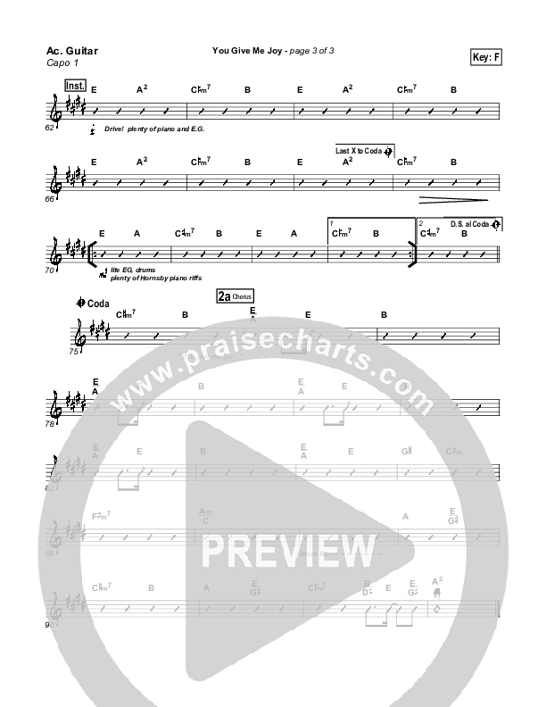 You Give Me Joy Acoustic Guitar (Bethany Music / Jonathan Stockstill)