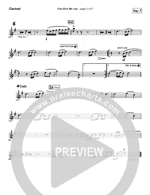 You Give Me Joy Clarinet (Bethany Music / Jonathan Stockstill)