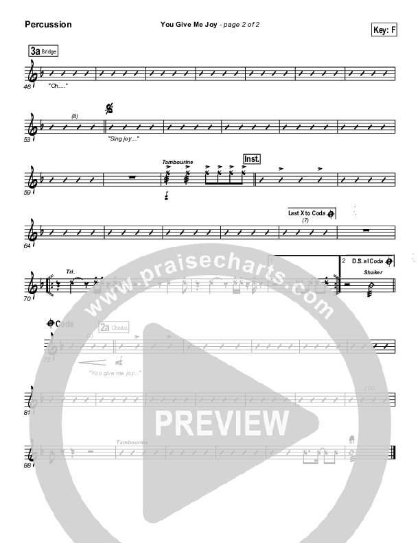 You Give Me Joy Percussion (Bethany Music / Jonathan Stockstill)