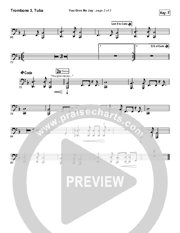 You Give Me Joy Trombone 3/Tuba (Bethany Music / Jonathan Stockstill)