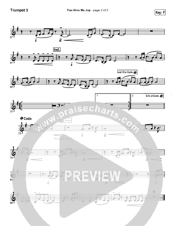 You Give Me Joy Trumpet 3 (Bethany Music / Jonathan Stockstill)