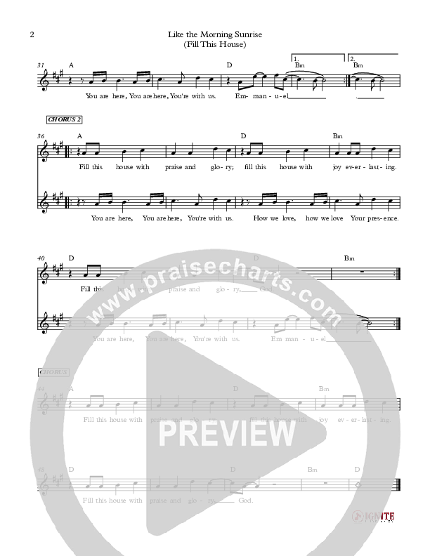 Like The Morning Sunrise Lead Sheet (Jennie Riddle / Travis Ryan / Brandon Michael Collins)