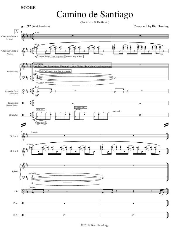 Camino de Santiago (Instrumental) Conductor's Score (Ric Flauding)