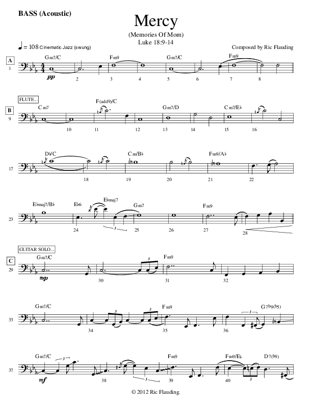 Mercy (Memories Of Mom) (Instrumental) Bass Guitar (Ric Flauding)