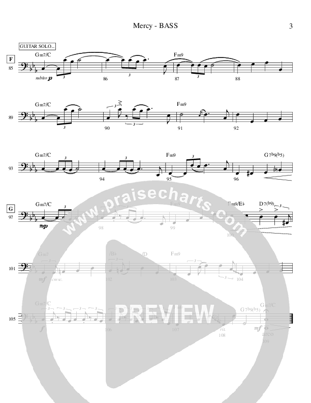 Mercy (Memories Of Mom) (Instrumental) Bass Guitar (Ric Flauding)